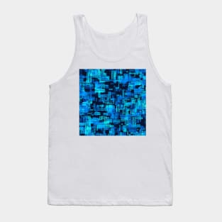 Random Crosshatch Pattern in Shades of Blue Tank Top